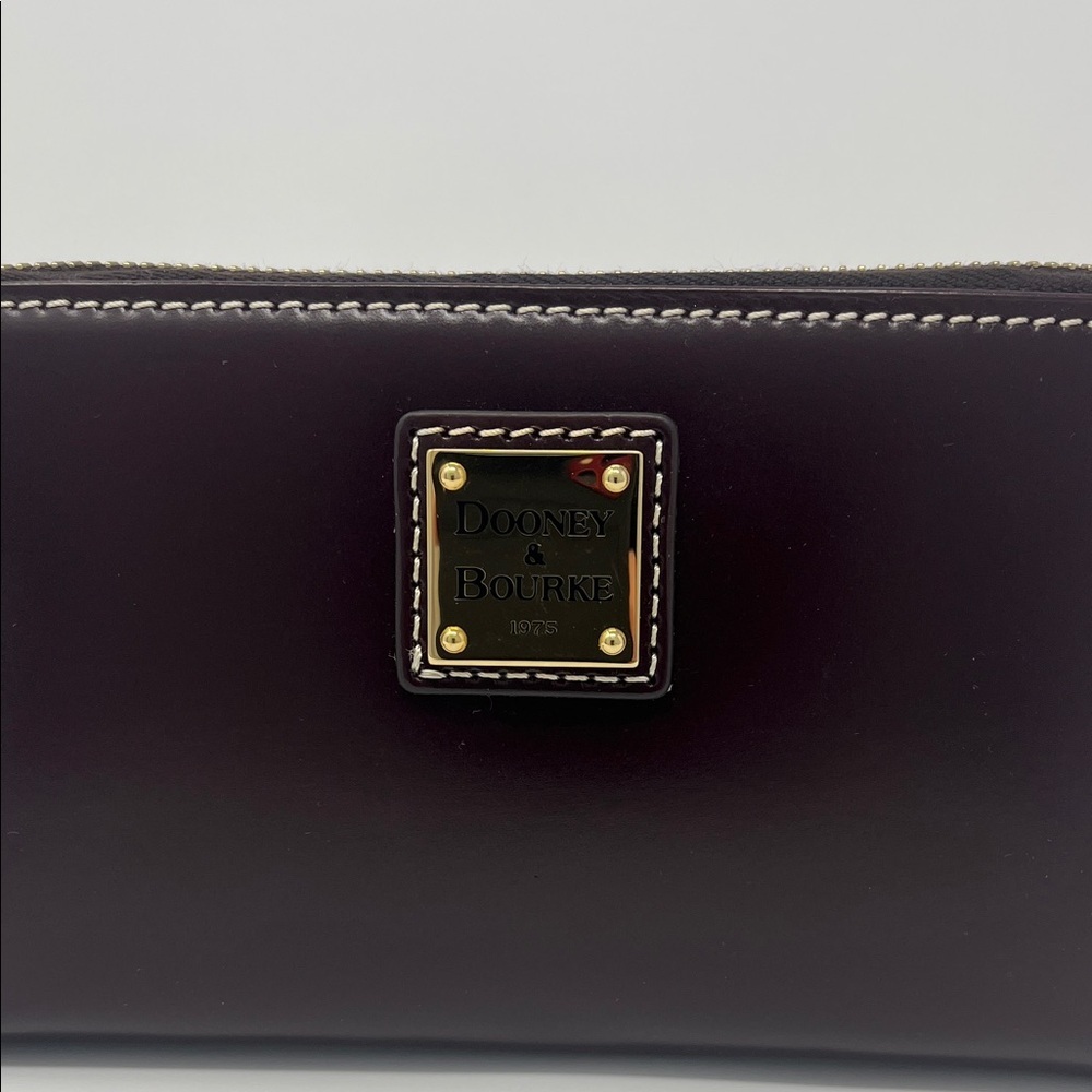 Dooney and Bourke Wexford Leather Zip Around Phone Wristlet Clutch - Bordeaux - Picture 4 of 9